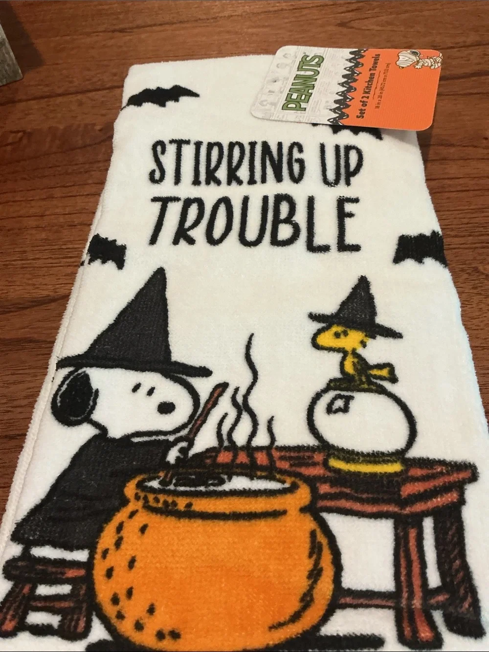 Peanuts “STIRRING UP TROUBLE” Halloween Kitchen Towels - Set of 2